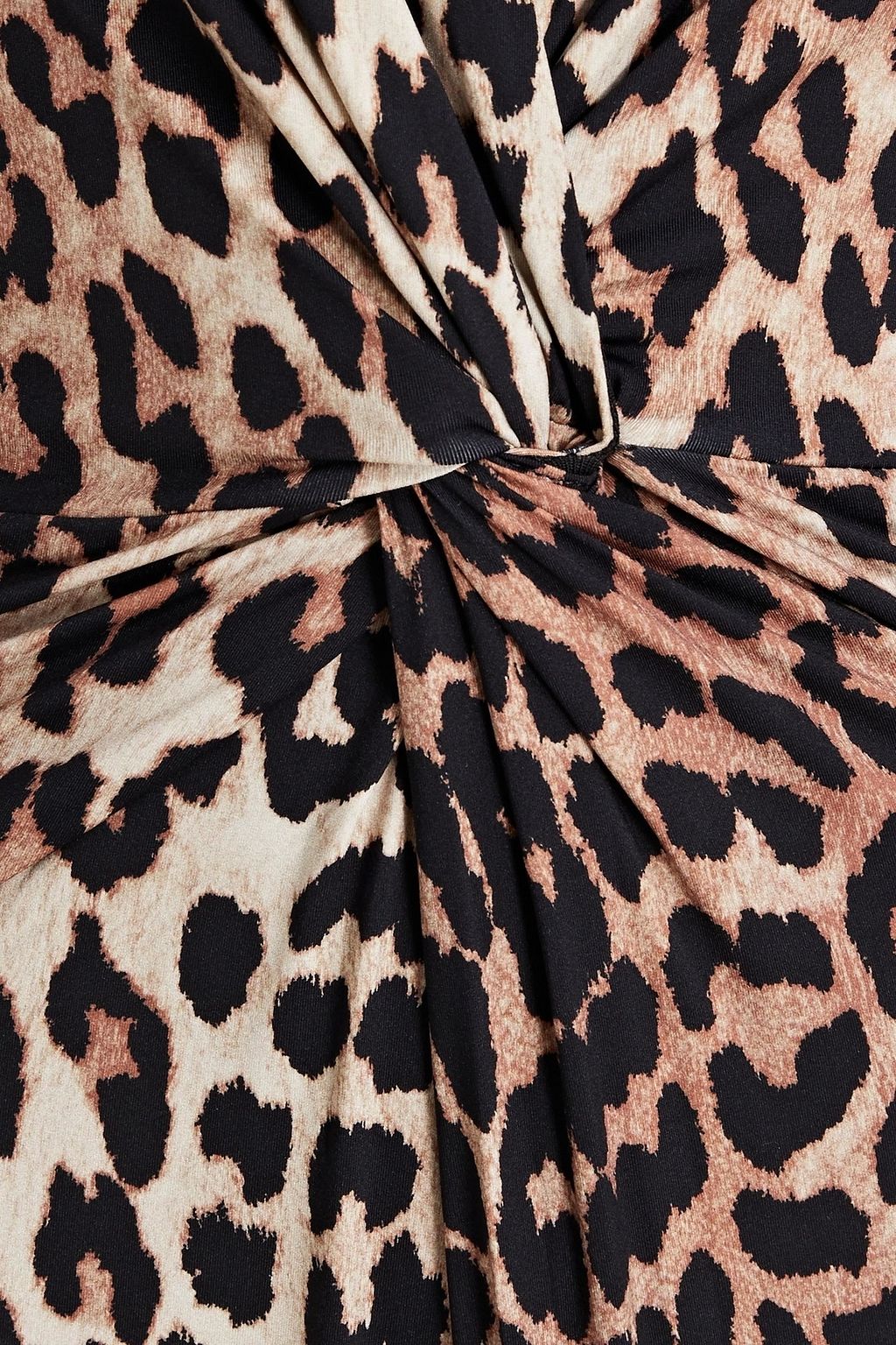 GANNI Twist-front leopard-print halterneck swimsuit