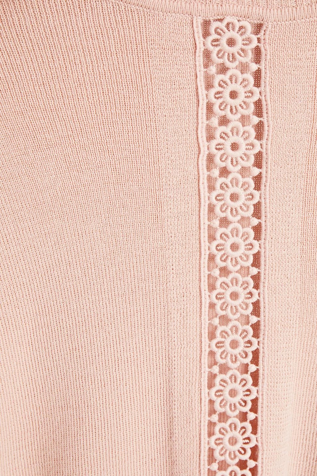 SEE BY CHLOÉ Macramé-trimmed wool-blend turtleneck sweater