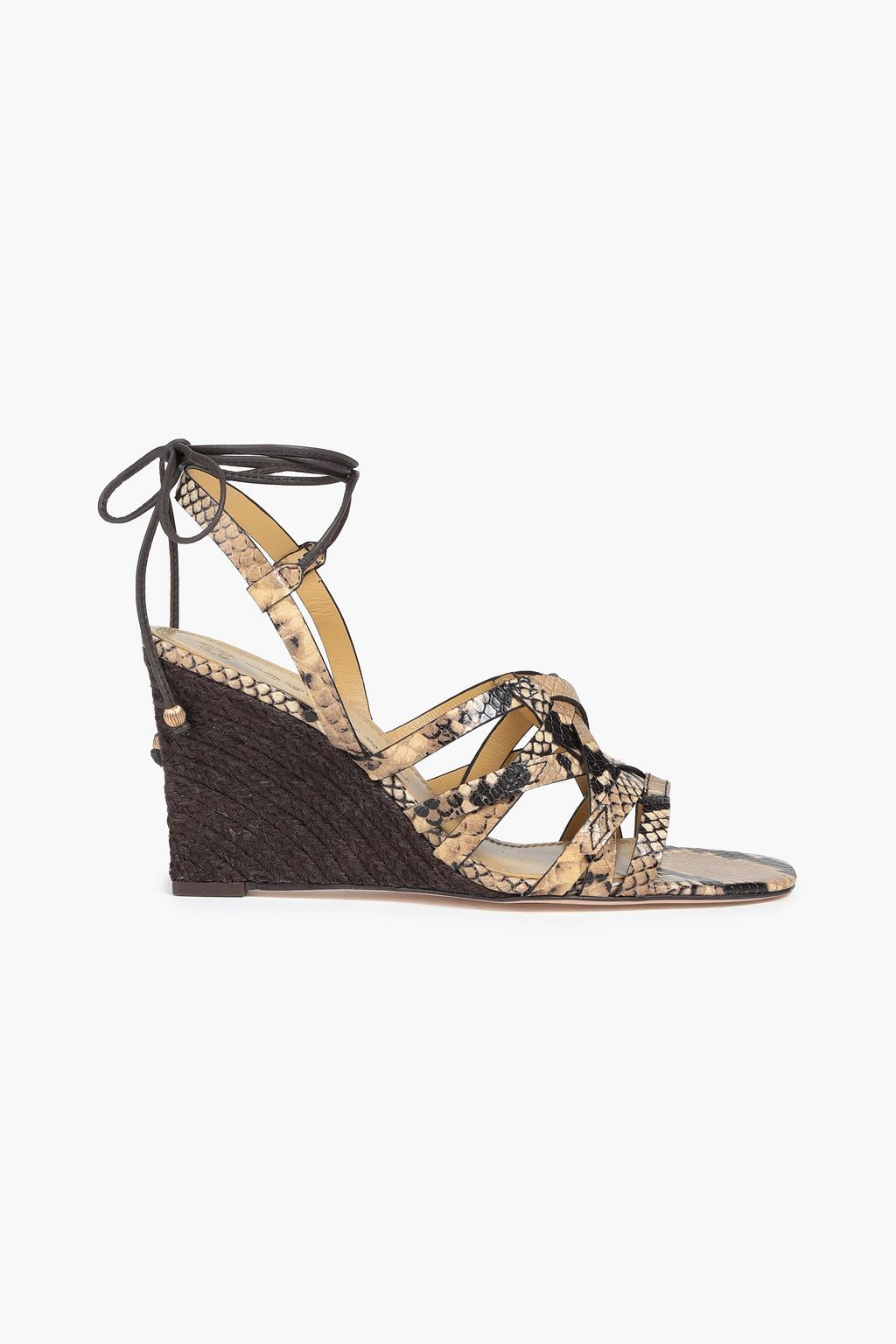 TORY BURCH Basketweave snake-effect leather wedge sandals | Sale up to 70%  off | THE OUTNET