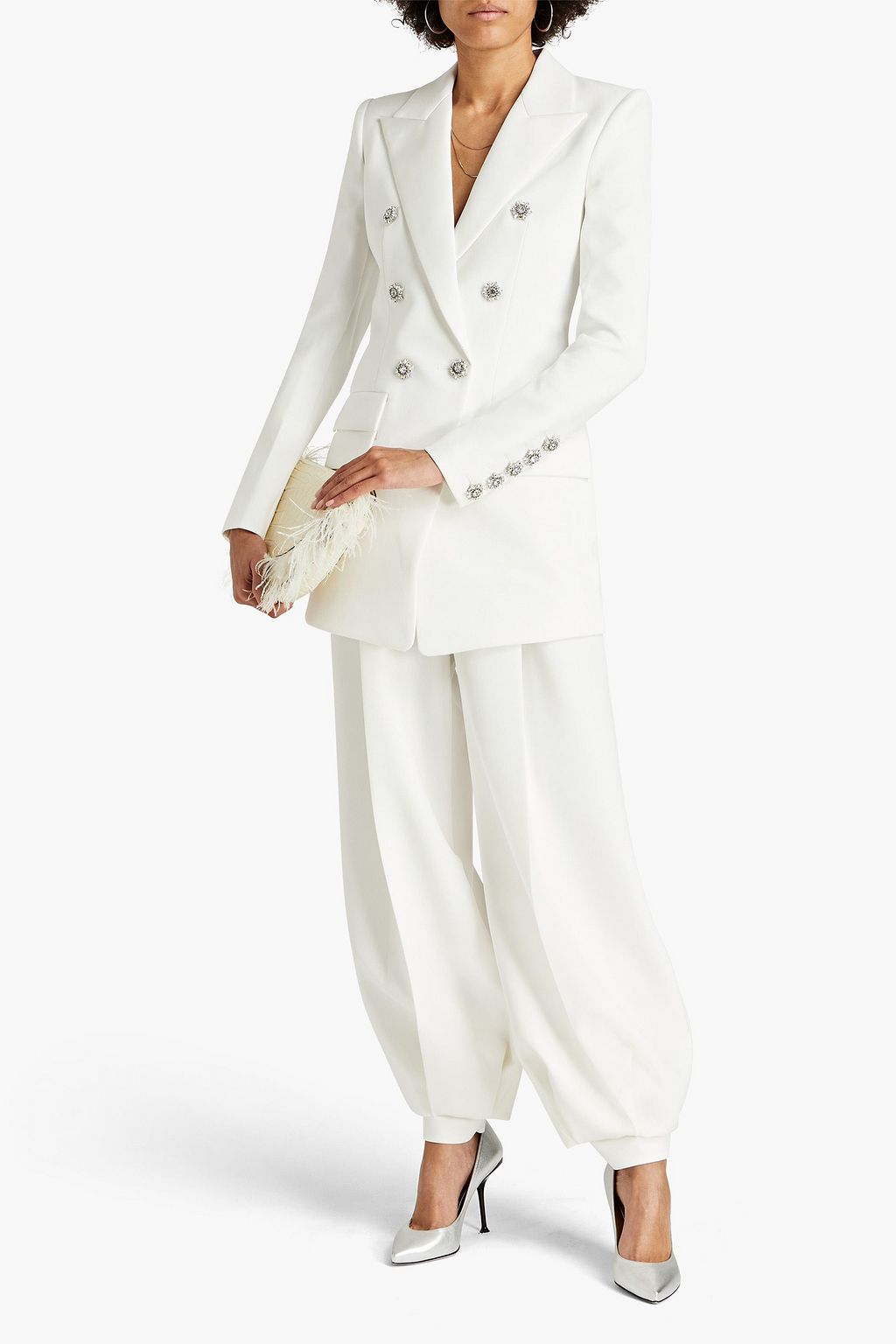 ALEXANDRE VAUTHIER Double-breasted satin-trimmed crepe blazer