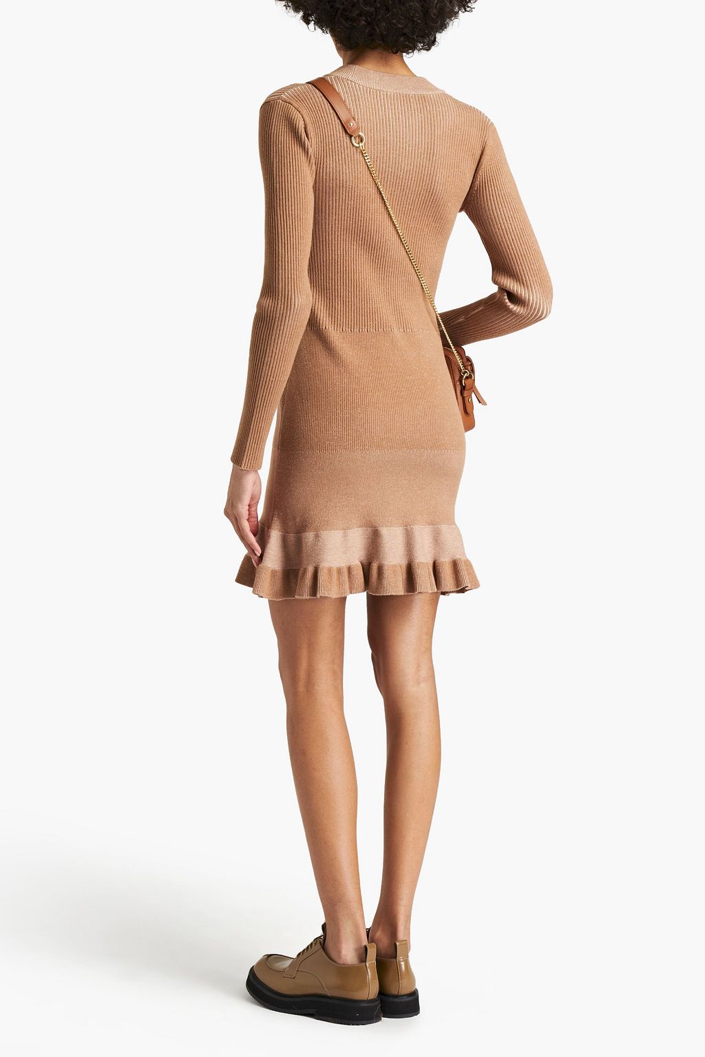 SEE BY CHLOÉ Ruffled ribbed-knit mini dress