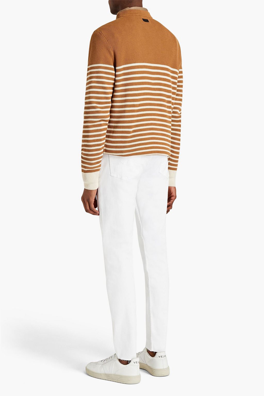 7 FOR ALL MANKIND Striped ribbed cotton sweater