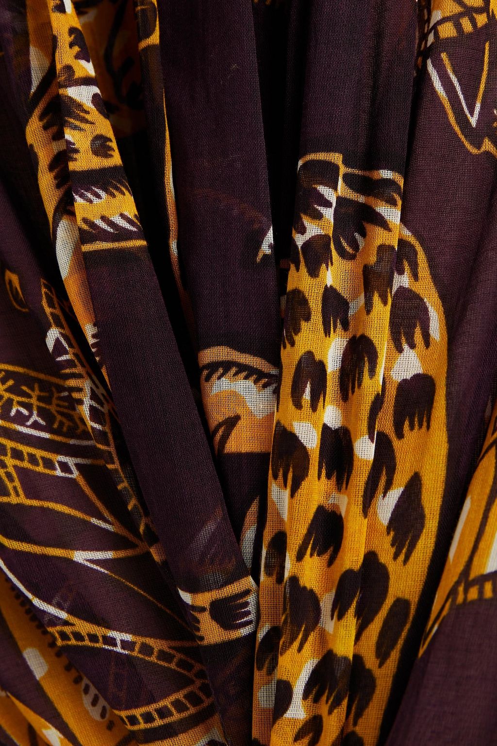 VALENTINO GARAVANI Gathered printed cotton-voile midi skirt