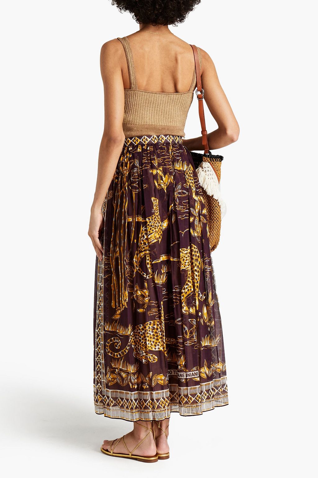 VALENTINO GARAVANI Gathered printed cotton-voile midi skirt