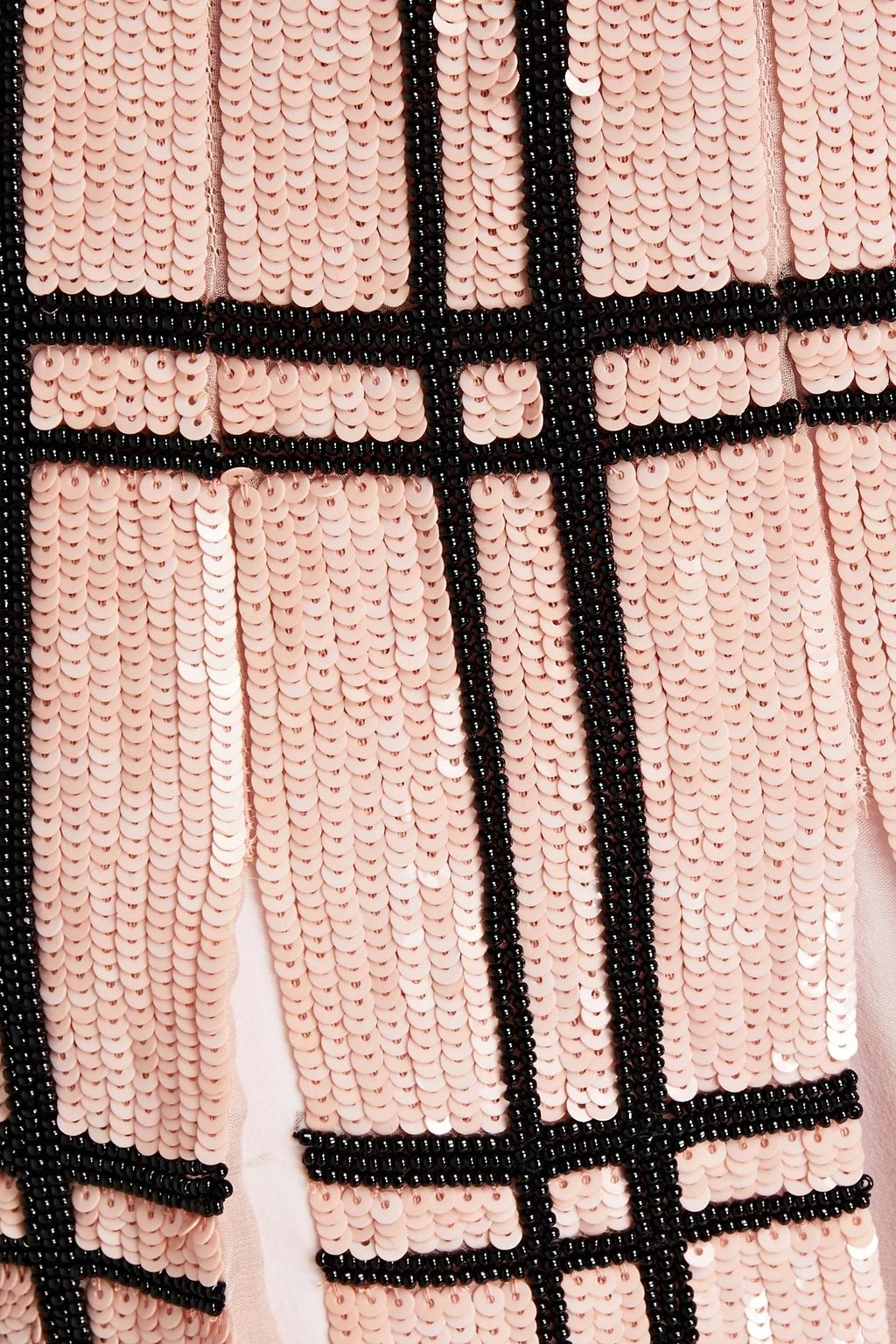 VALENTINO GARAVANI Pleated checked sequined silk-chiffon skirt