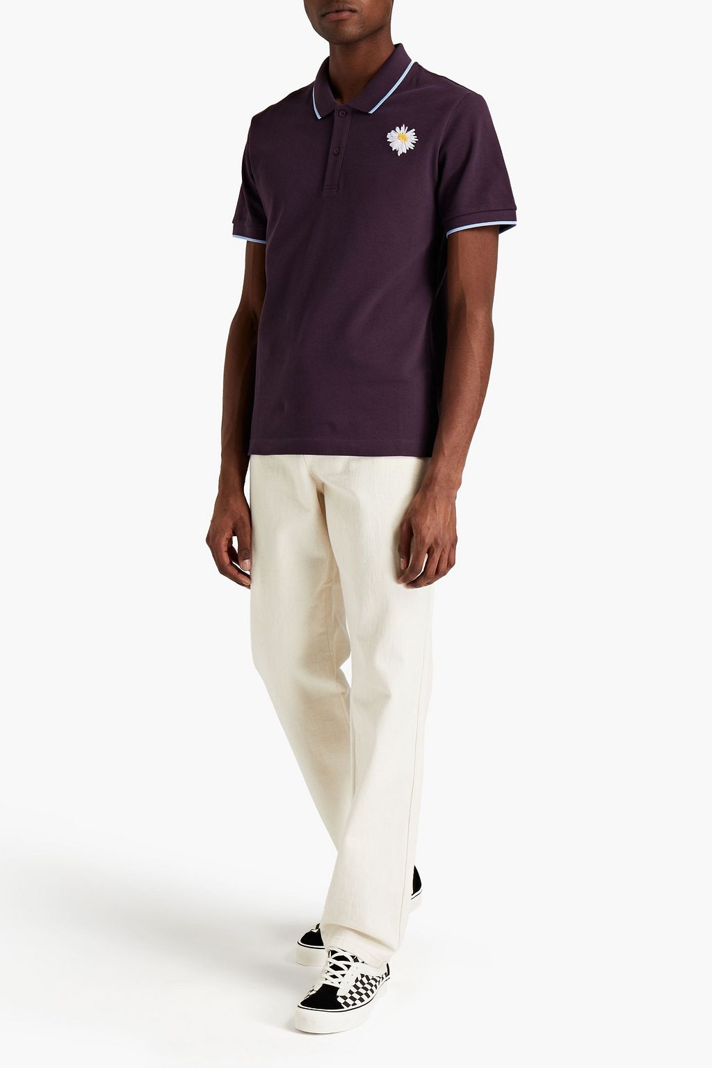 MCQ ALEXANDER MCQUEEN Appliquéd embroidered cotton-piqué polo shirt