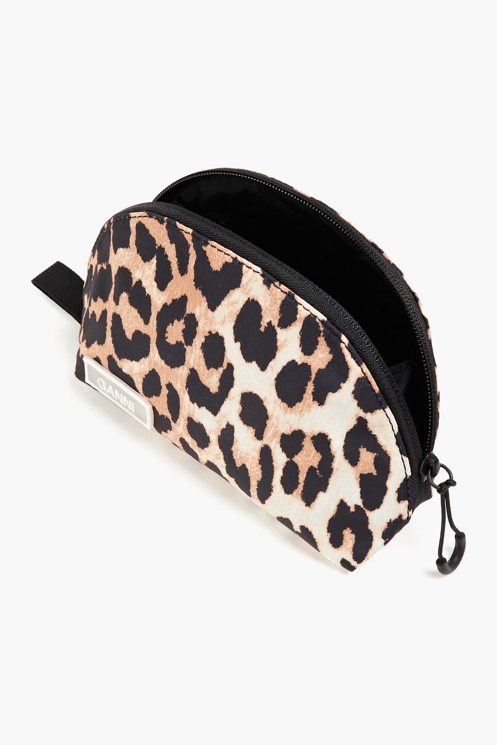 GANNI Leopard-print shell cosmetics case