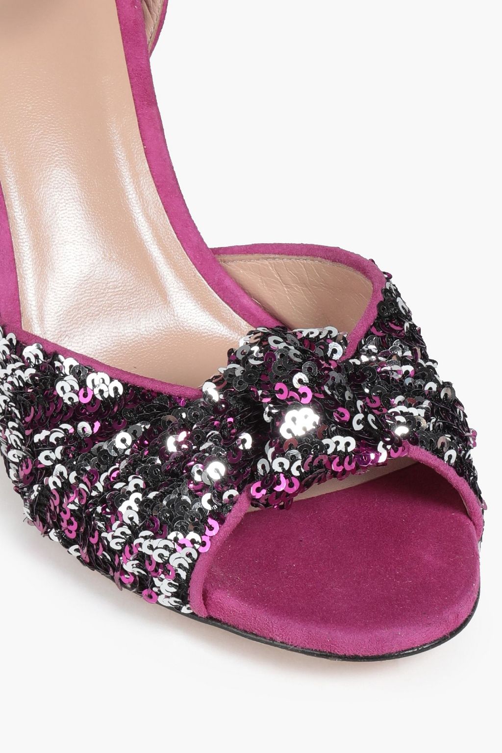 VALENTINO GARAVANI Knotted sequined suede sandals