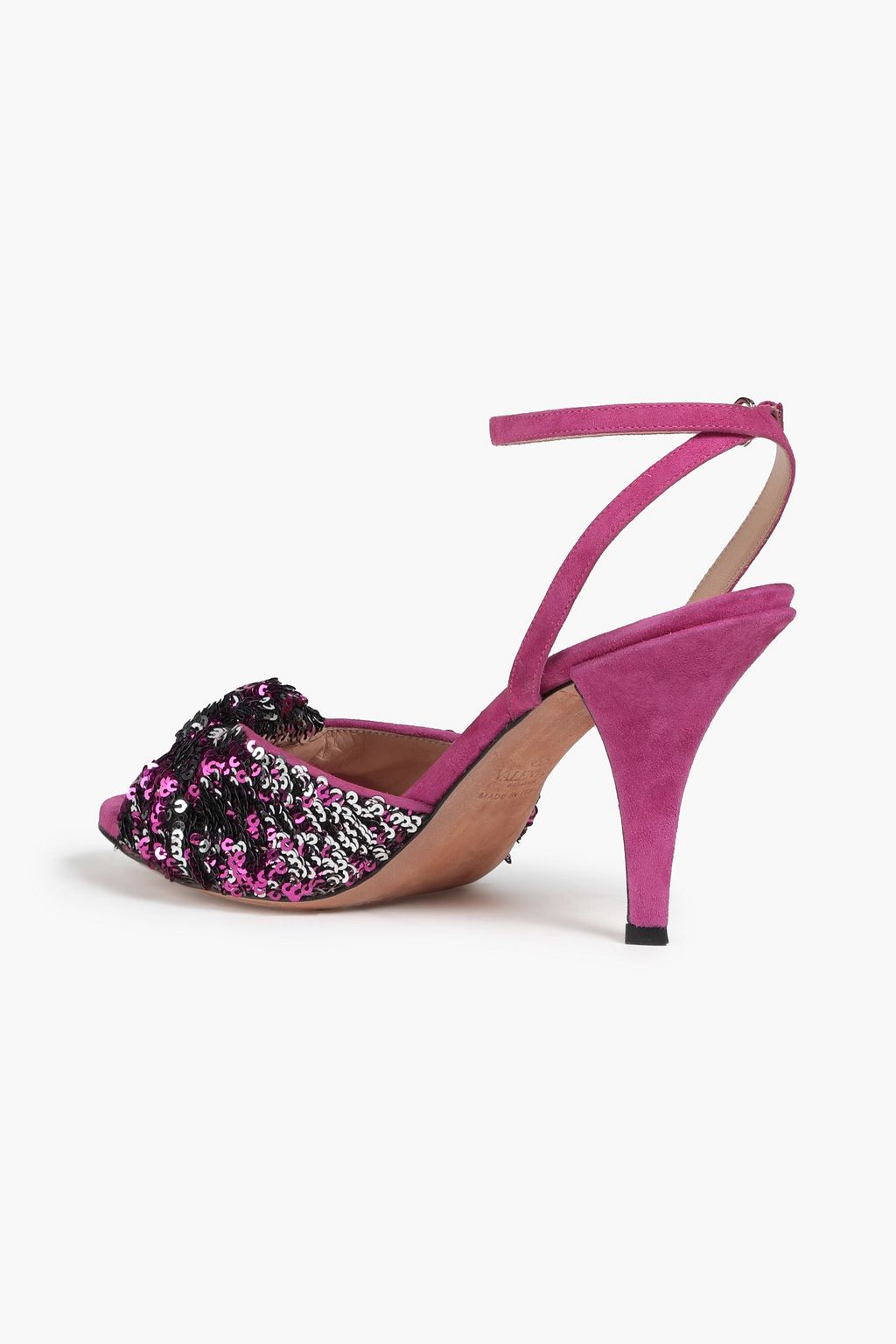 VALENTINO GARAVANI Knotted sequined suede sandals