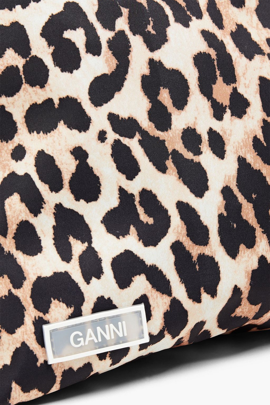 GANNI Leopard-print shell cosmetics case