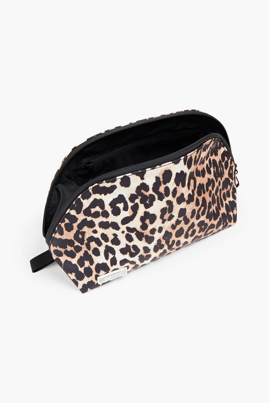 GANNI Leopard-print shell cosmetics case