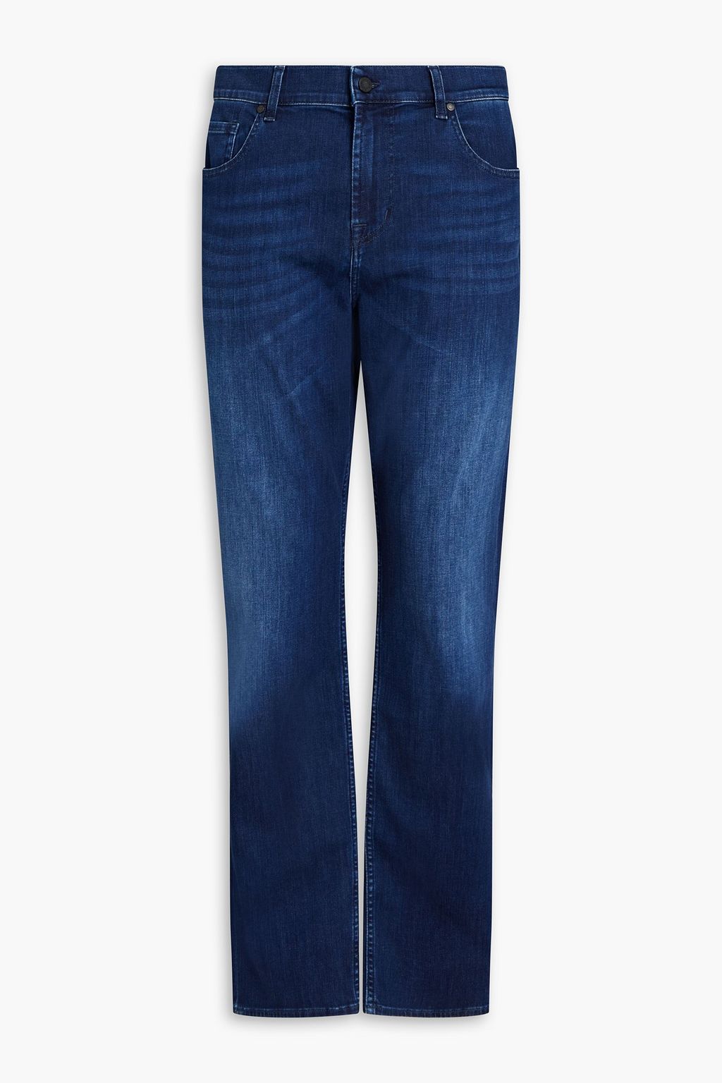 Mid denim Slim-fit faded denim jeans 
