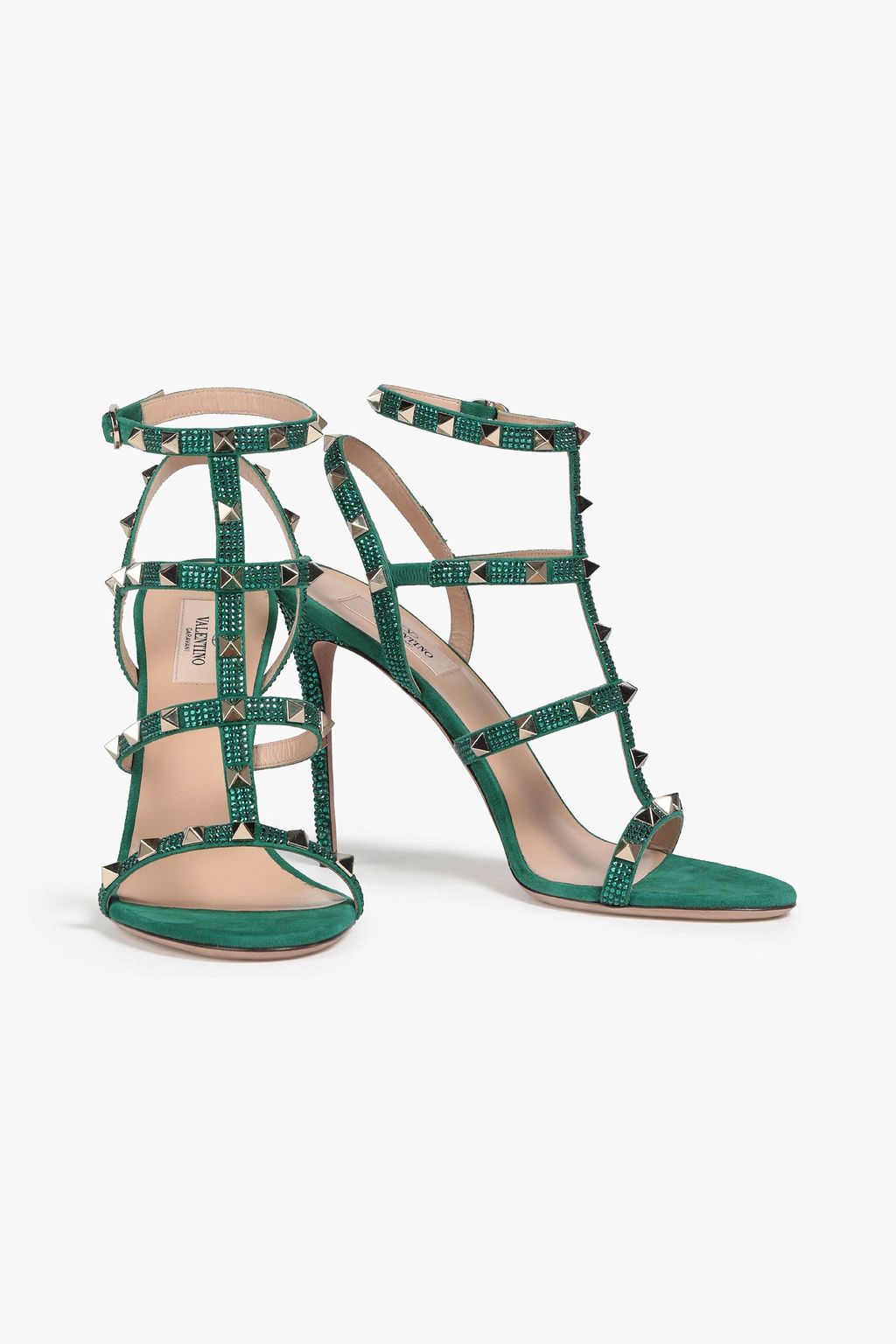 VALENTINO GARAVANI Rockstud embellished suede sandals