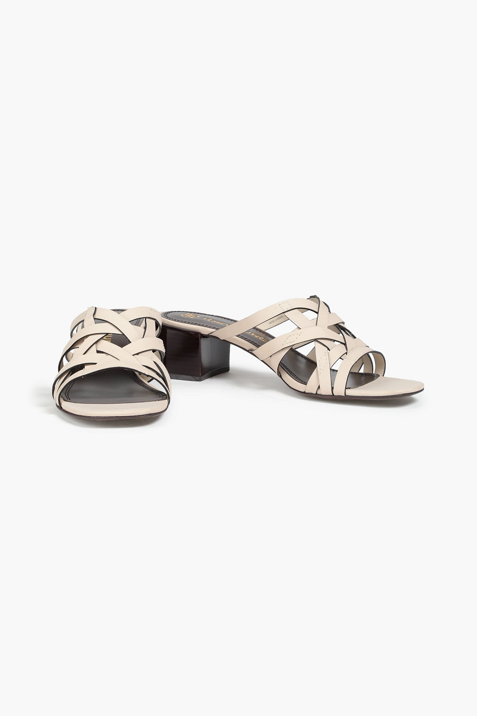 Tory Burch Leather Mules In Brown