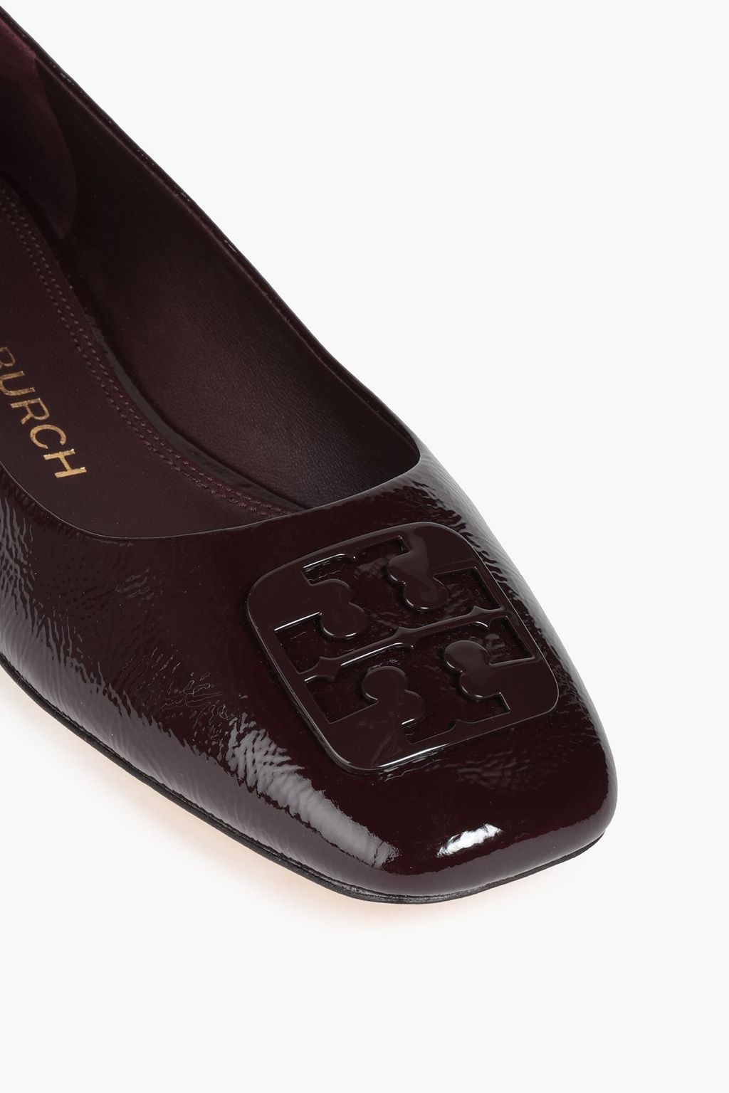 TORY BURCH Georgia embellished patent-leather ballet flats