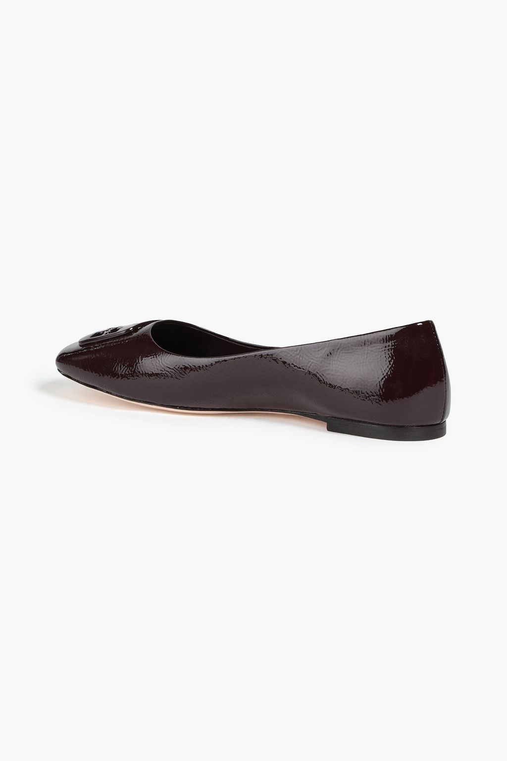 TORY BURCH Georgia embellished patent-leather ballet flats