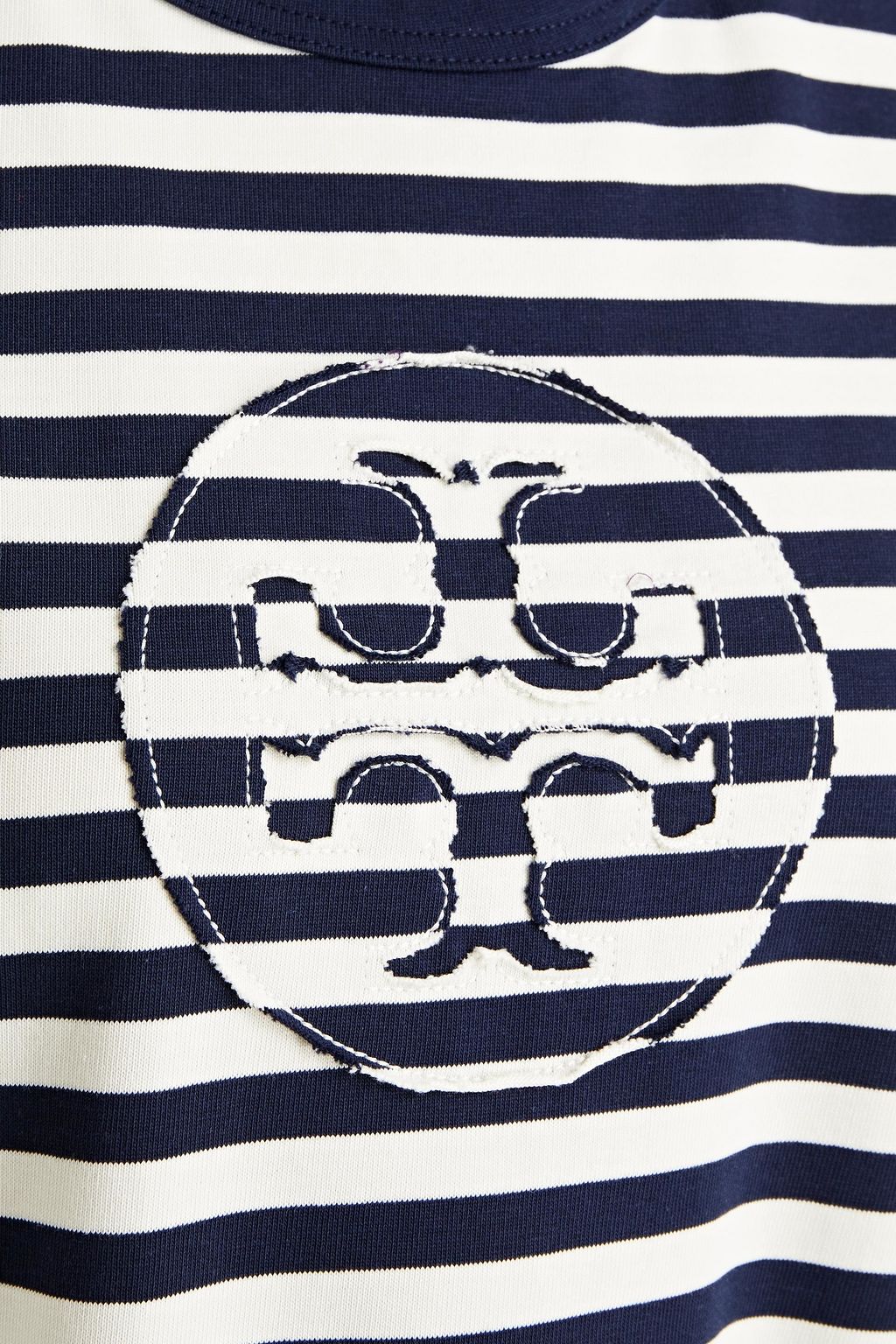 TORY BURCH Striped cotton-jersey mini dress