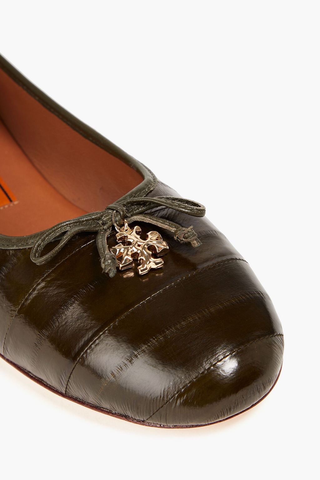 TORY BURCH Verzierte Ballerinas aus Aalleder