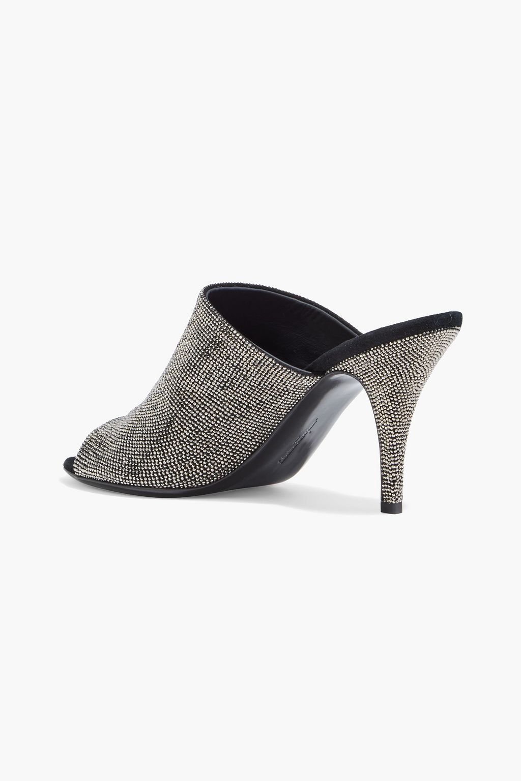 FERRAGAMO Crystal-embellished suede mules