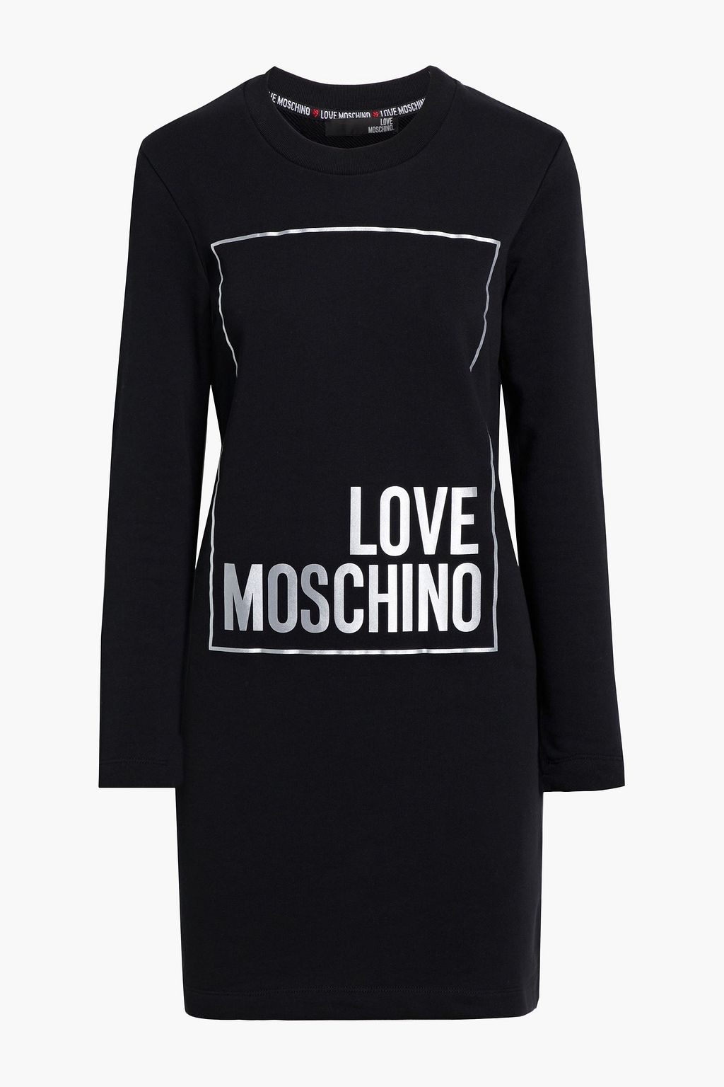 LOVE MOSCHINO Printed French cotton-terry mini dress | THE OUTNET