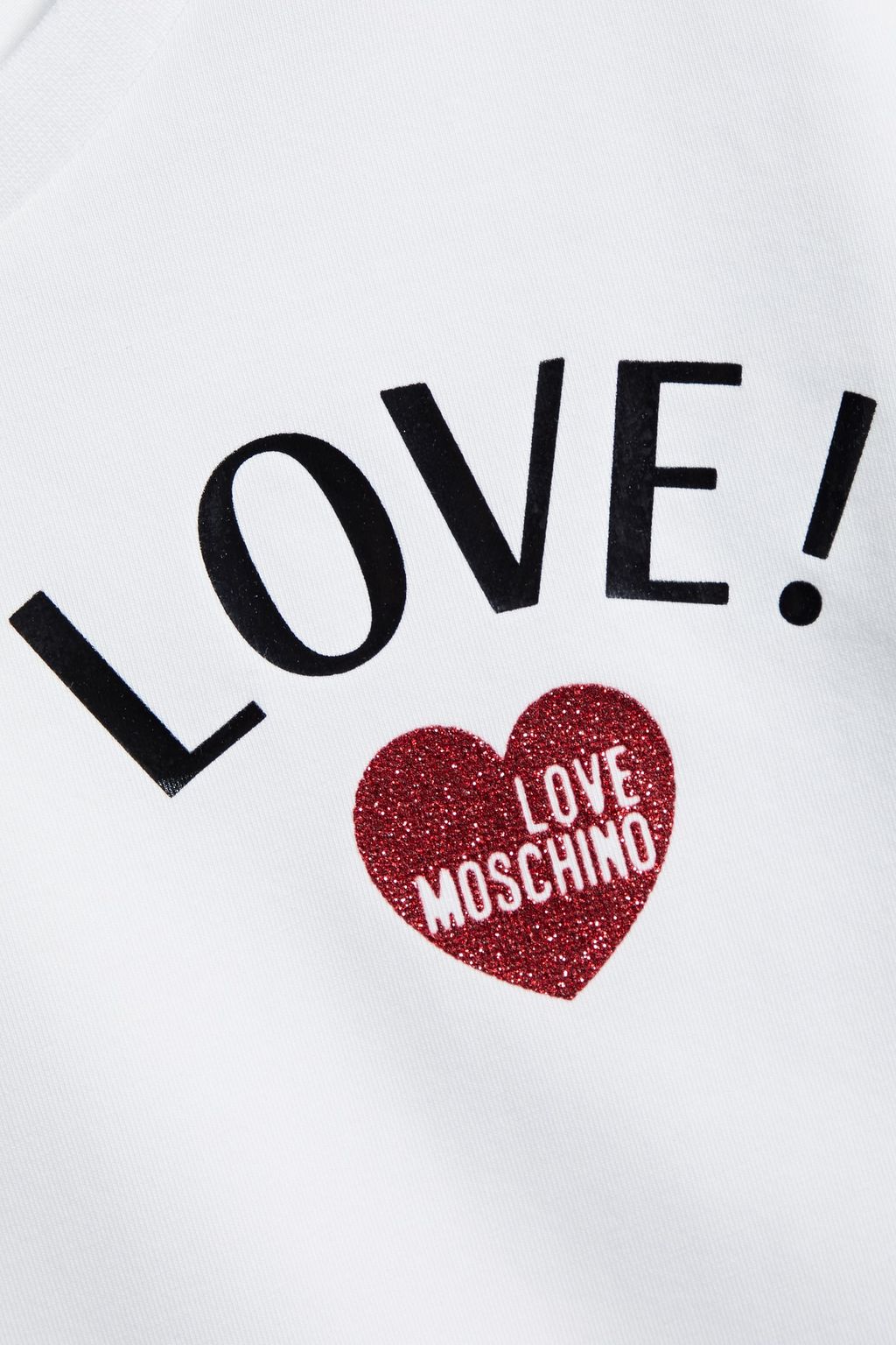 LOVE MOSCHINO Glittered printed cotton-jersey T-shirt