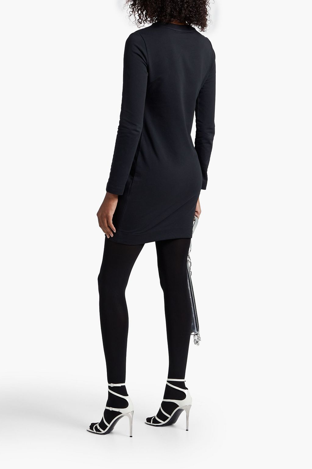 LOVE MOSCHINO Flocked cotton-blend fleece mini dress