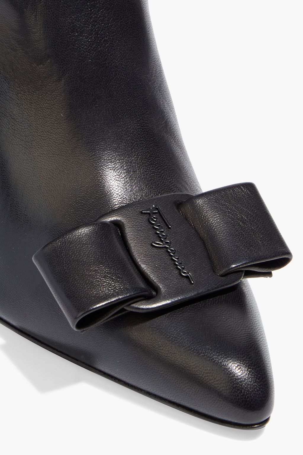 FERRAGAMO Verity bow-embellished leather over-the-knee boots