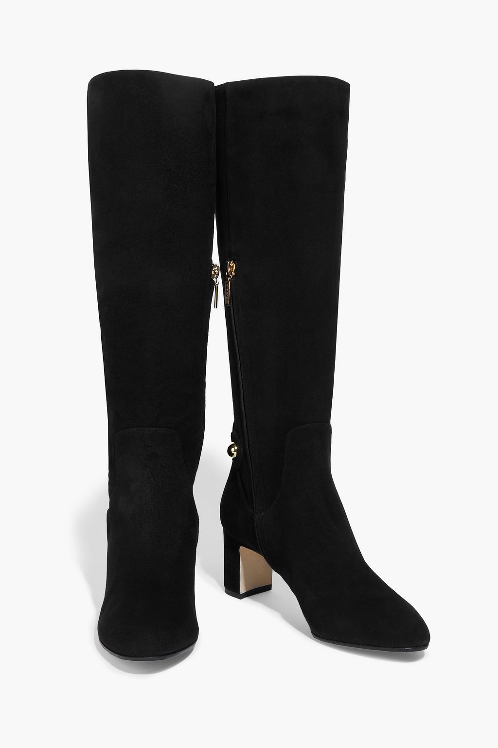 DOLCE&GABBANA アップリケ付き スエード ロングブーツ