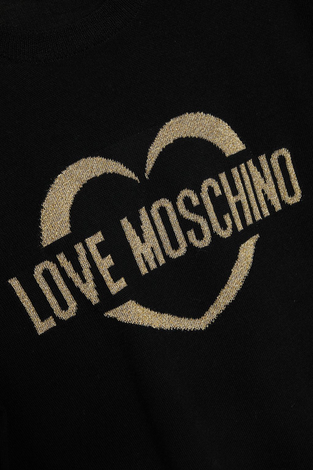 LOVE MOSCHINO Metallic-trimmed intarsia wool sweater