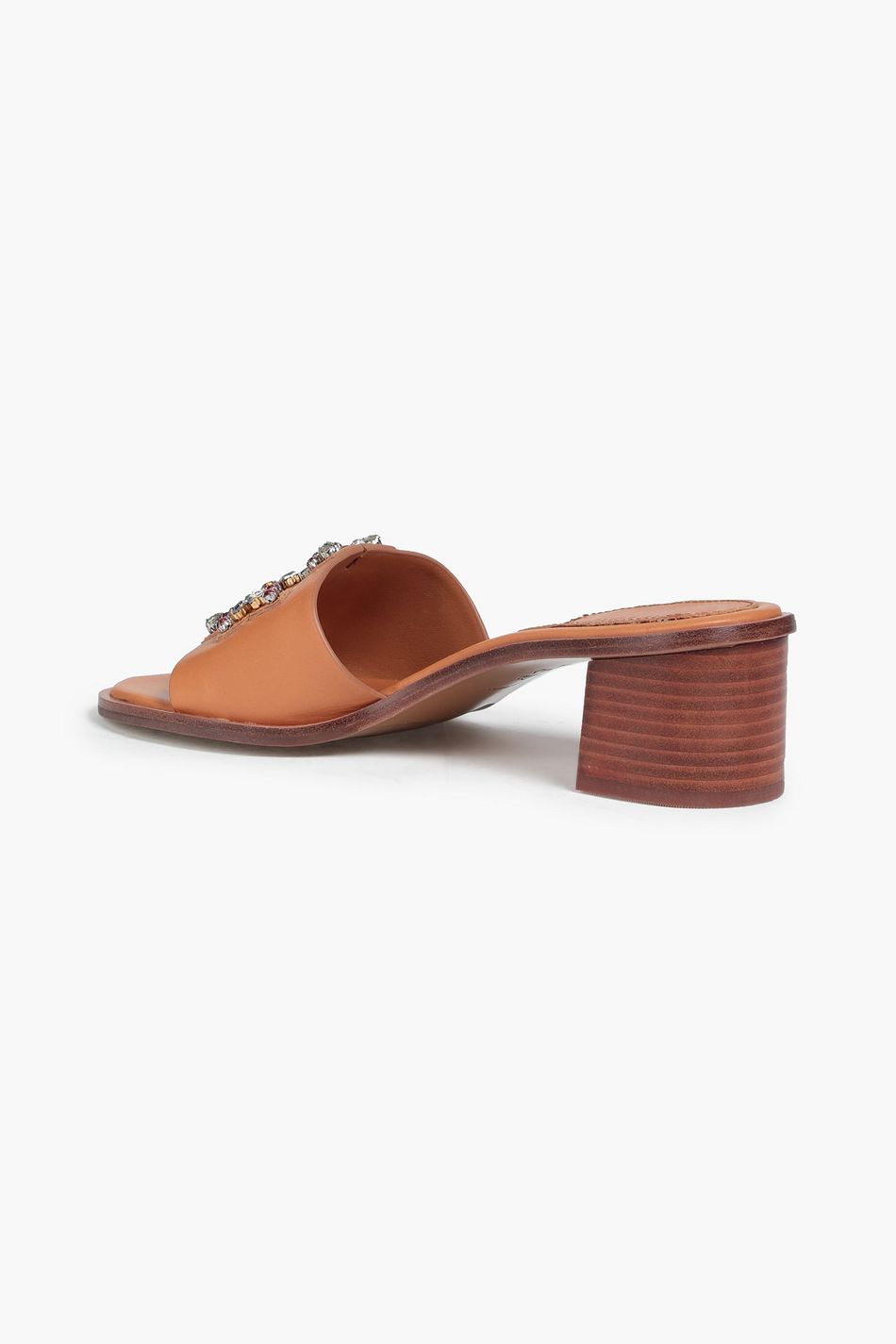 Tan Ines embellished leather mules | TORY BURCH | THE OUTNET