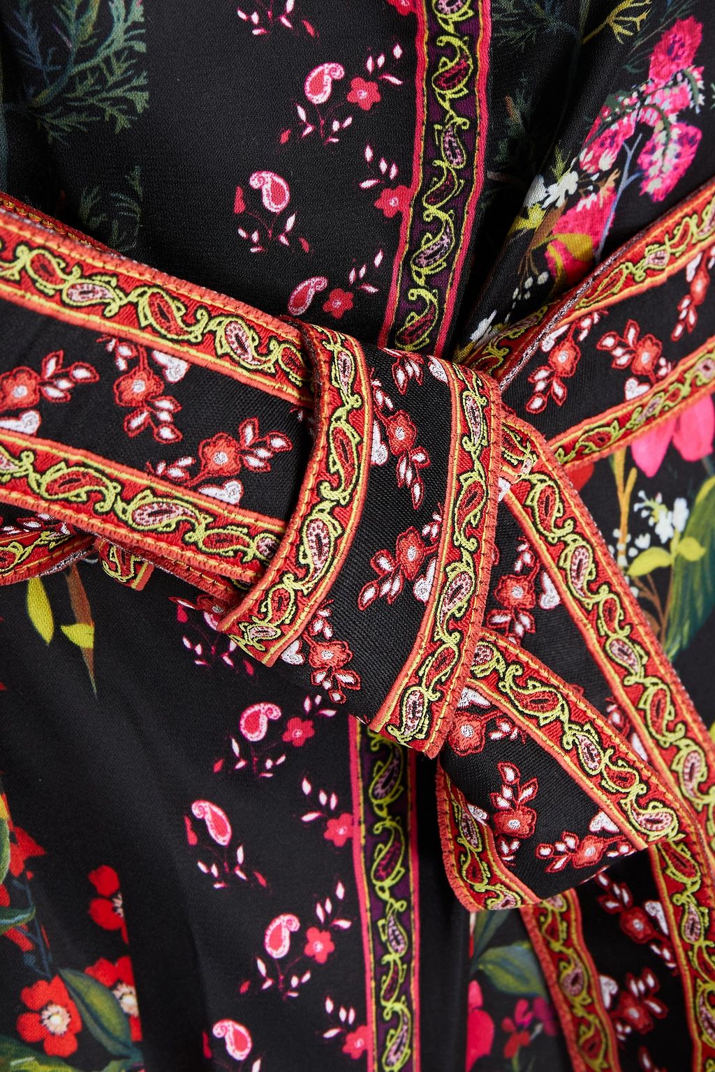 ALICE + OLIVIA Eilene reversible belted printed satin robe