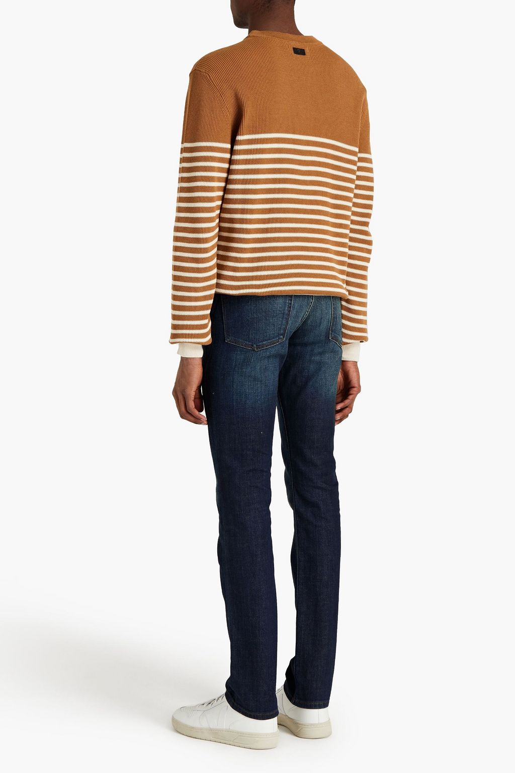Dark denim Slim-fit faded denim jeans 