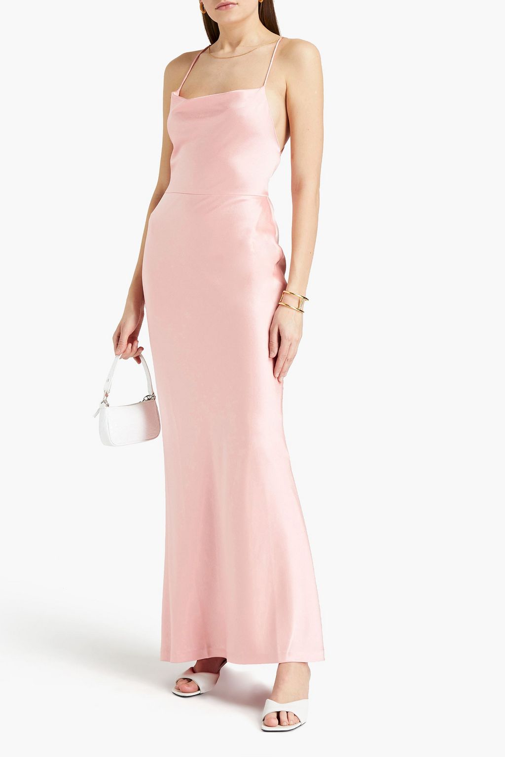 ALICE + OLIVIA Satin-crepe maxi dress