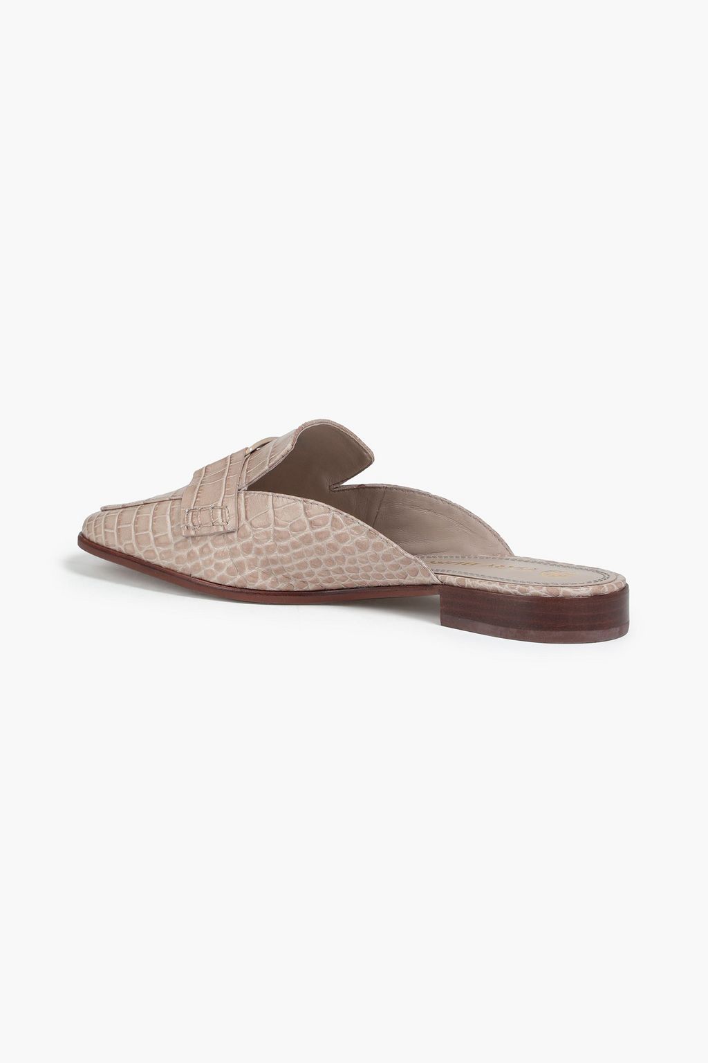 TORY BURCH Georgia embellished croc-effect leather mules
