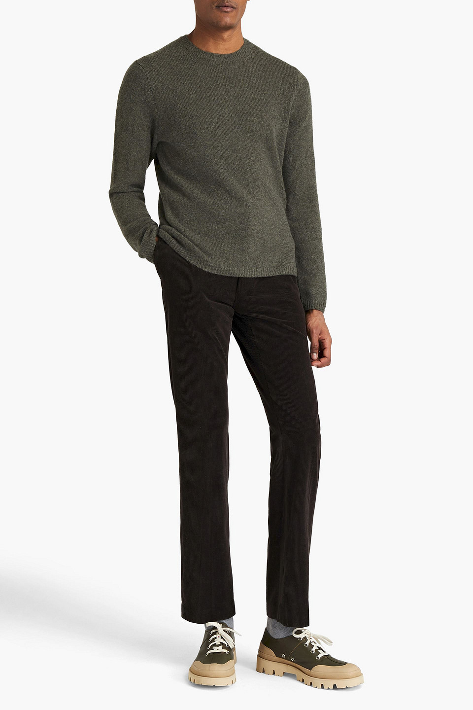 Vince . Man Mélange Cashmere Jumper In Green