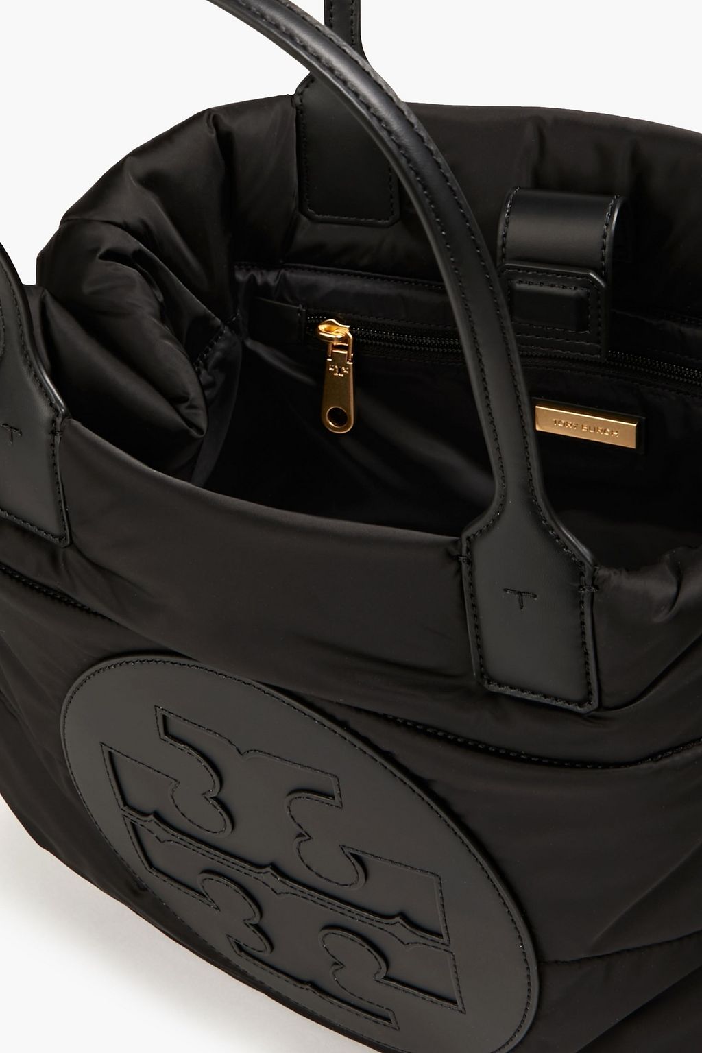 TORY BURCH Ella faux leather-trimmed shell tote