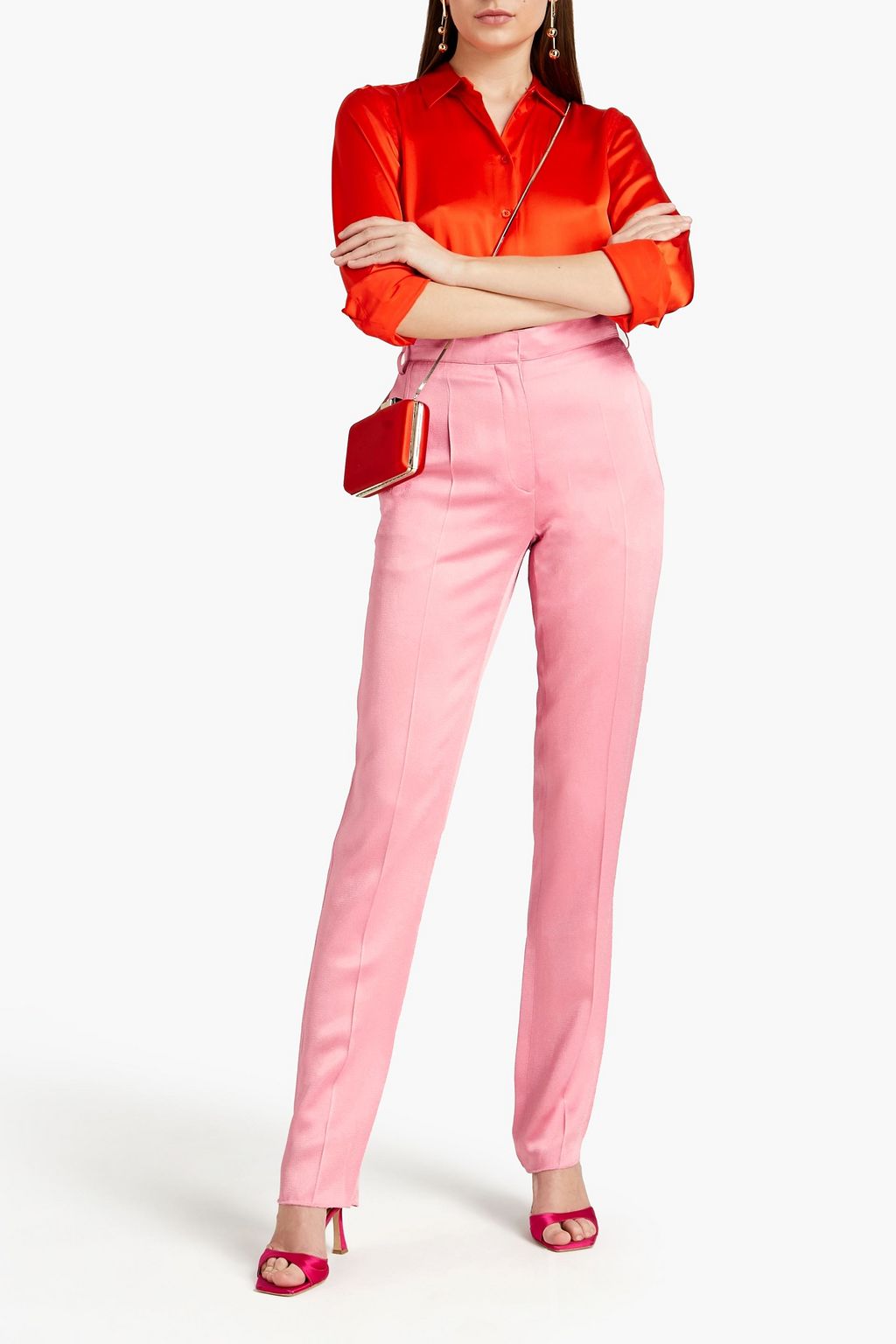VALENTINO GARAVANI Satin-crepe slim-leg pants