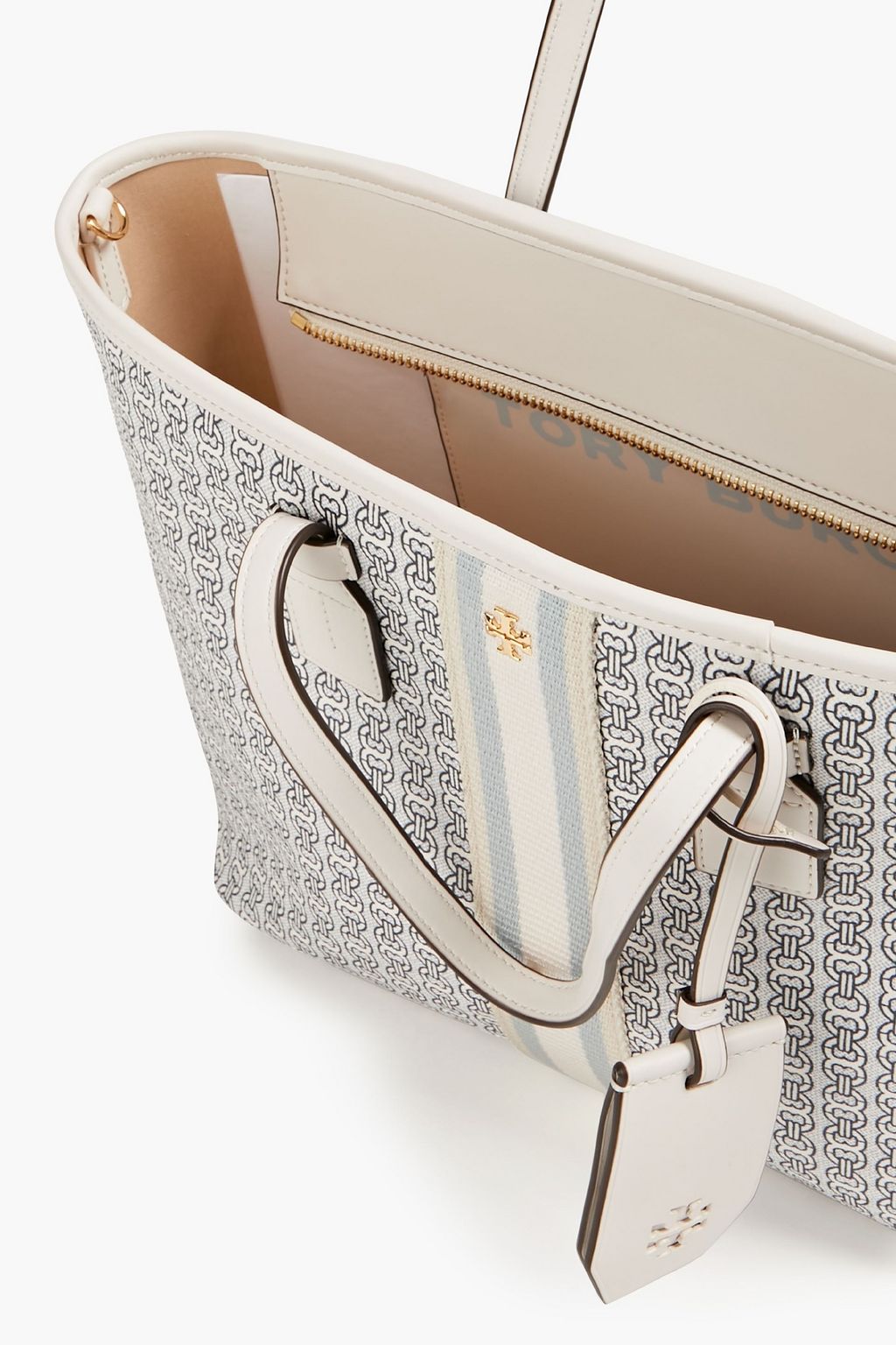 TORY BURCH Gemini Link printed cotton-canvas tote
