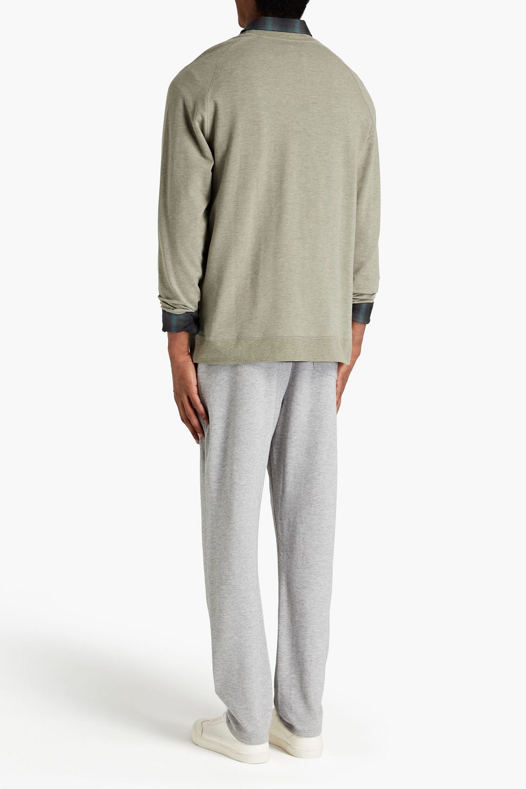VINCE. Mélange French cotton-blend terry sweatshirt