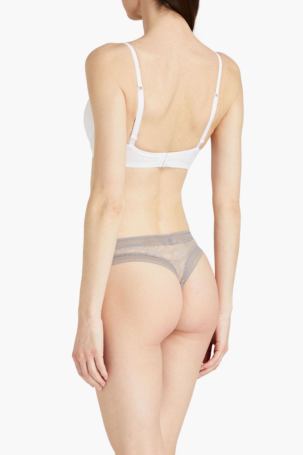 ERES Picot-trimmed corded lace mid-rise thong