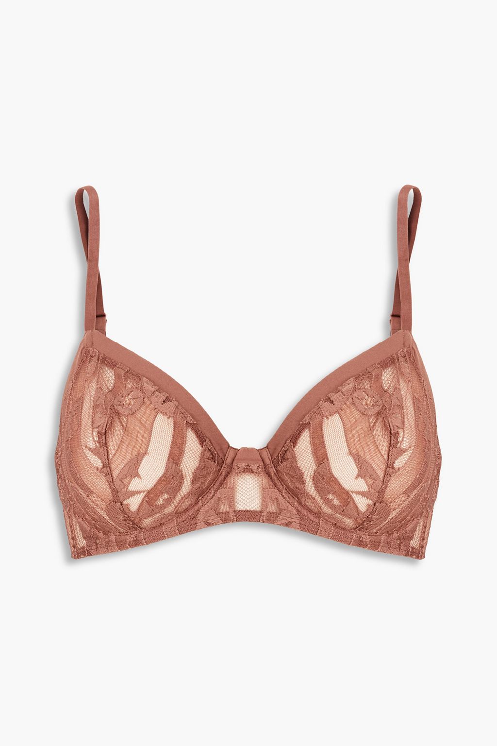 Stretch-lace underwired bra