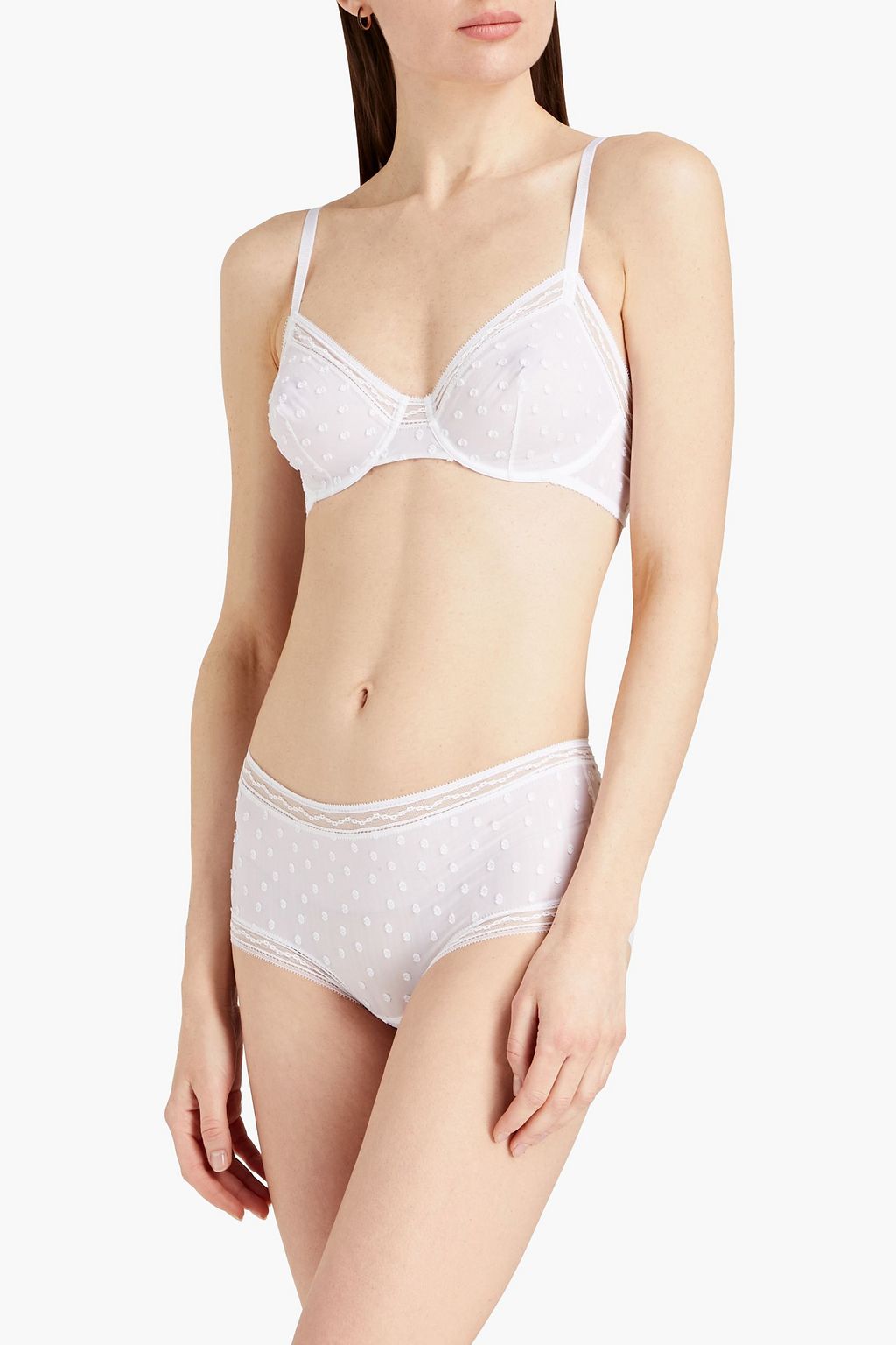 ERES Swiss-dot satin-jersey high-rise briefs