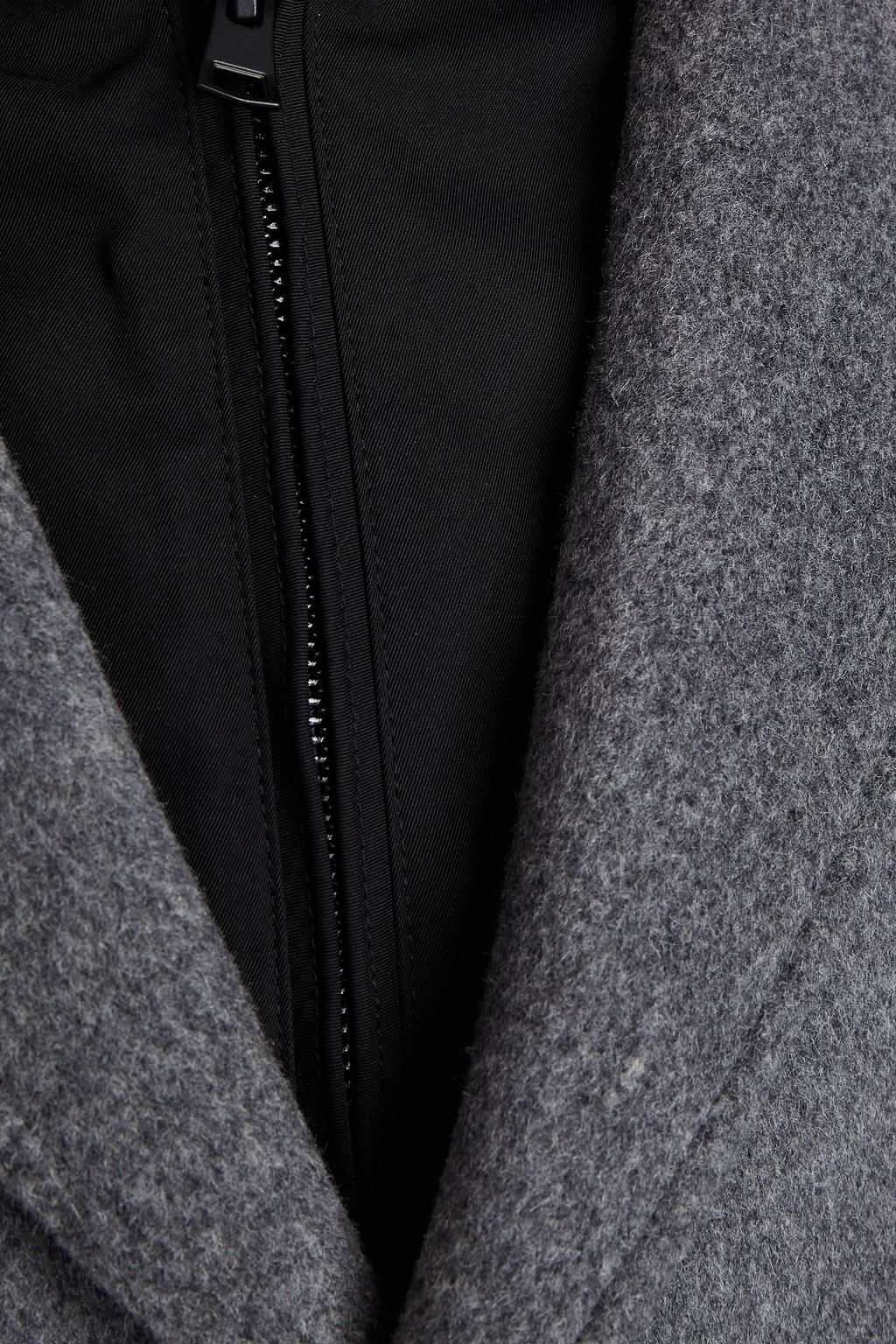 VINCE. Shell-paneled wool-blend felt hooded coat