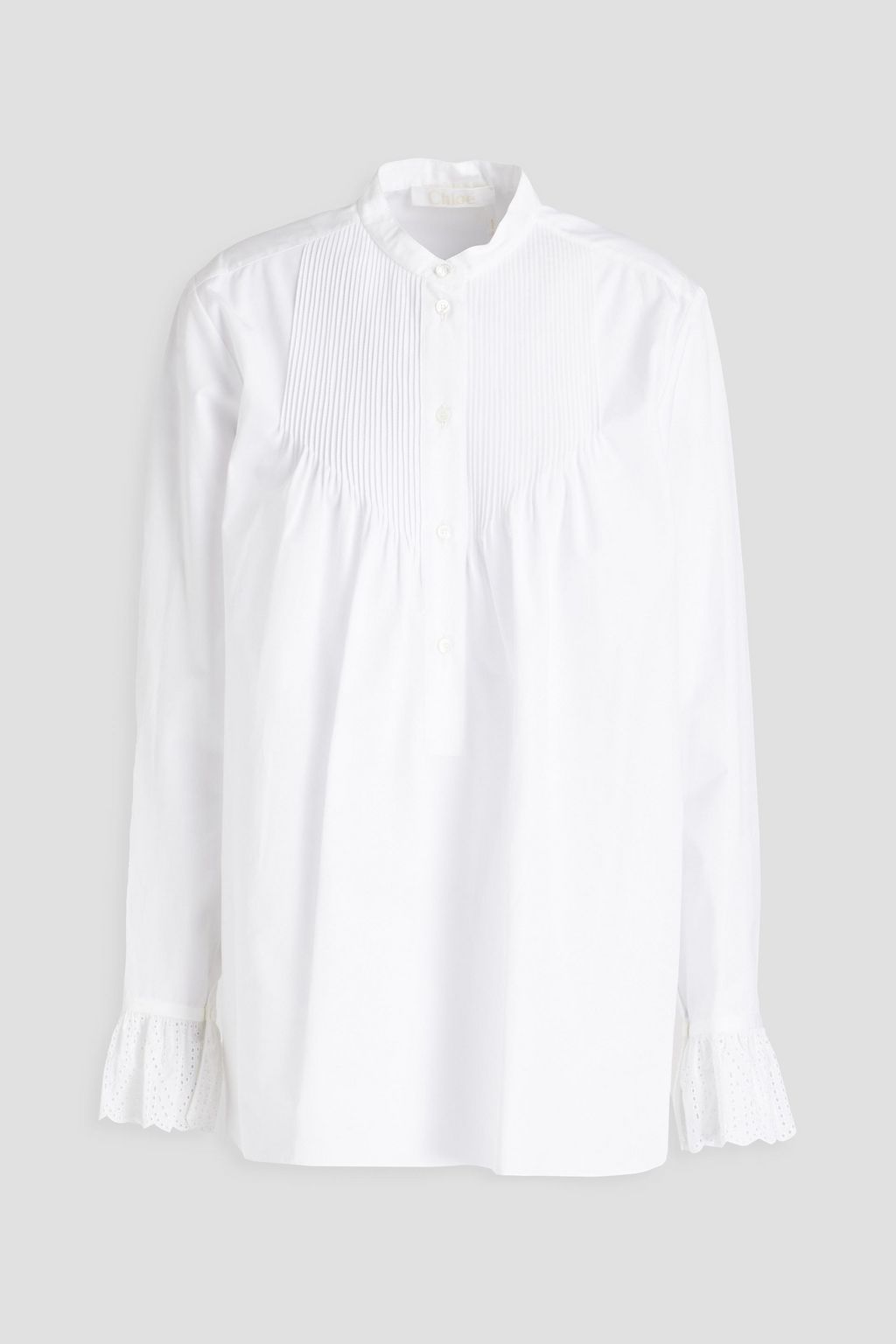 CHLOÉ Pintucked cotton-poplin blouse | THE OUTNET