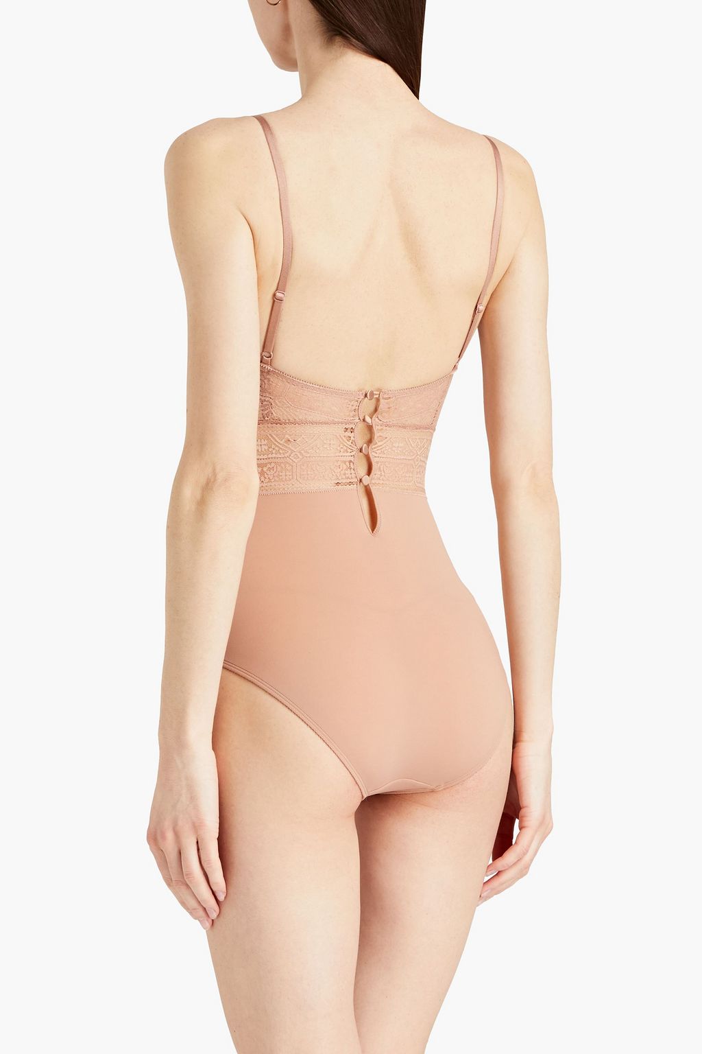 ERES Lace-paneled stretch-jersey bodysuit