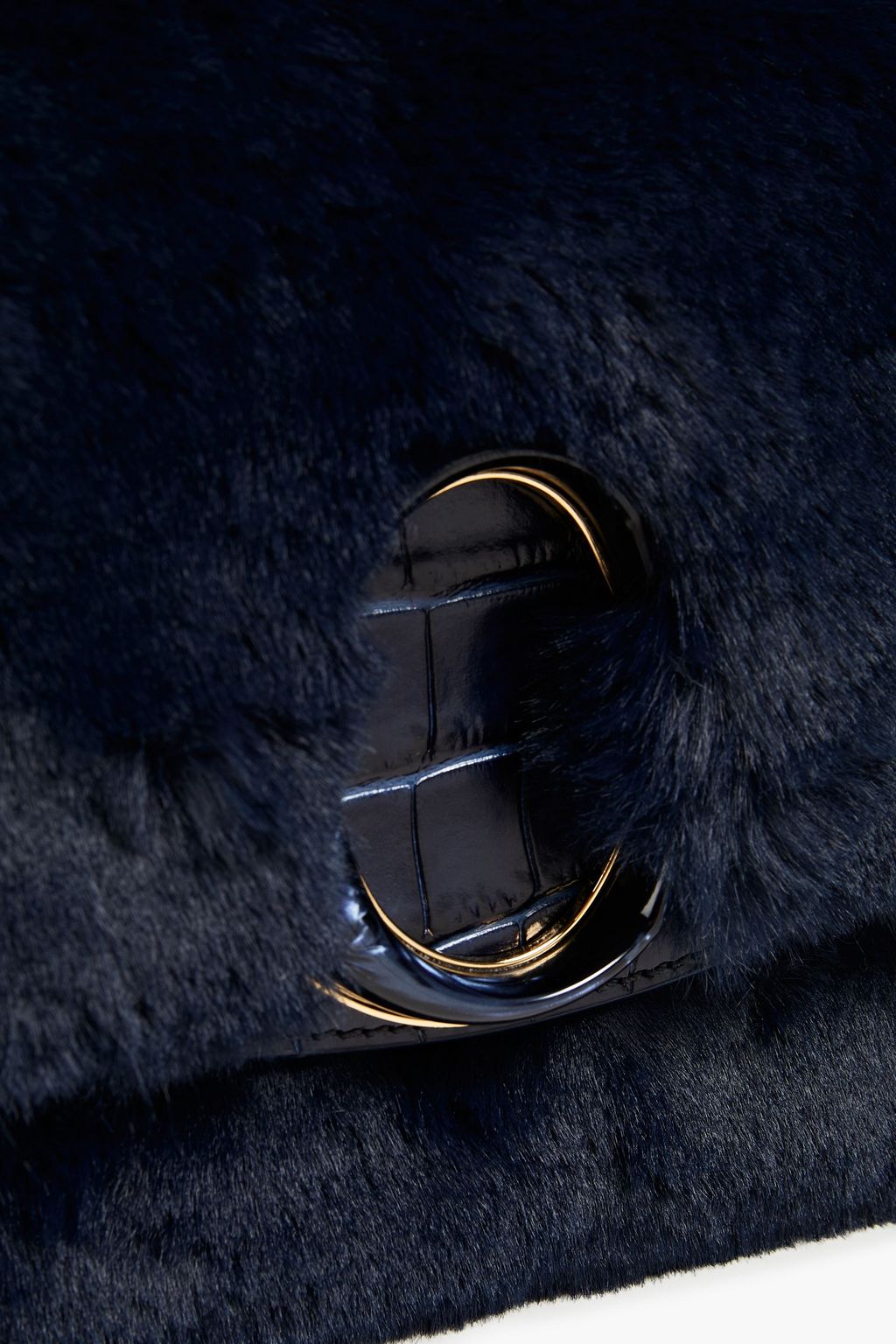 CHLOÉ Leather-trimmed faux fur tote