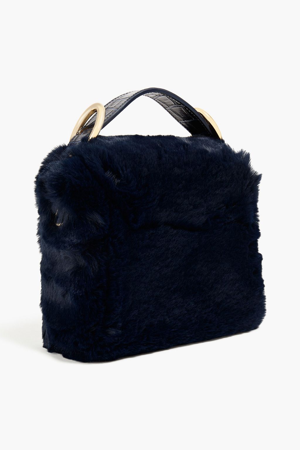 CHLOÉ Leather-trimmed faux fur tote