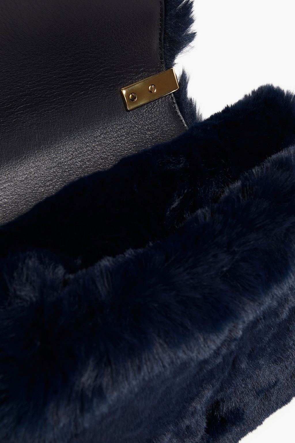 CHLOÉ Leather-trimmed faux fur tote