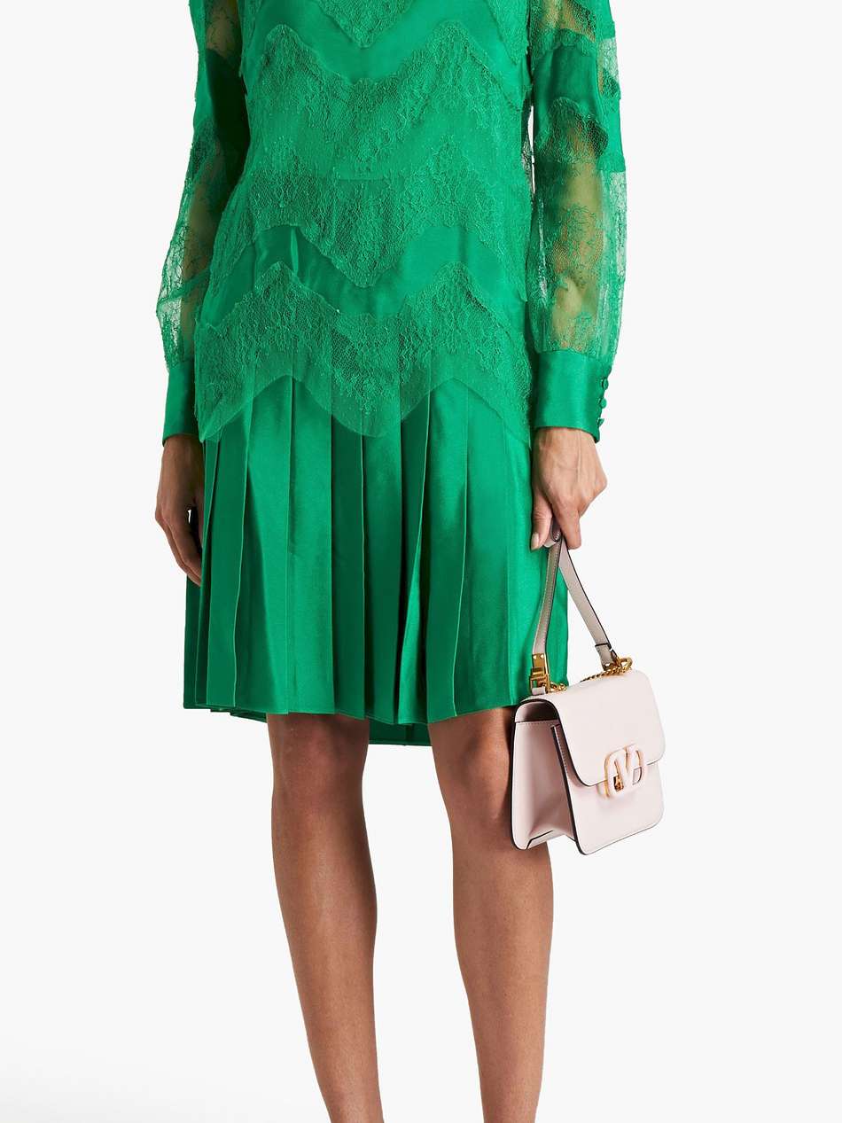 corded lace, point d'esprit and silk-satin dress