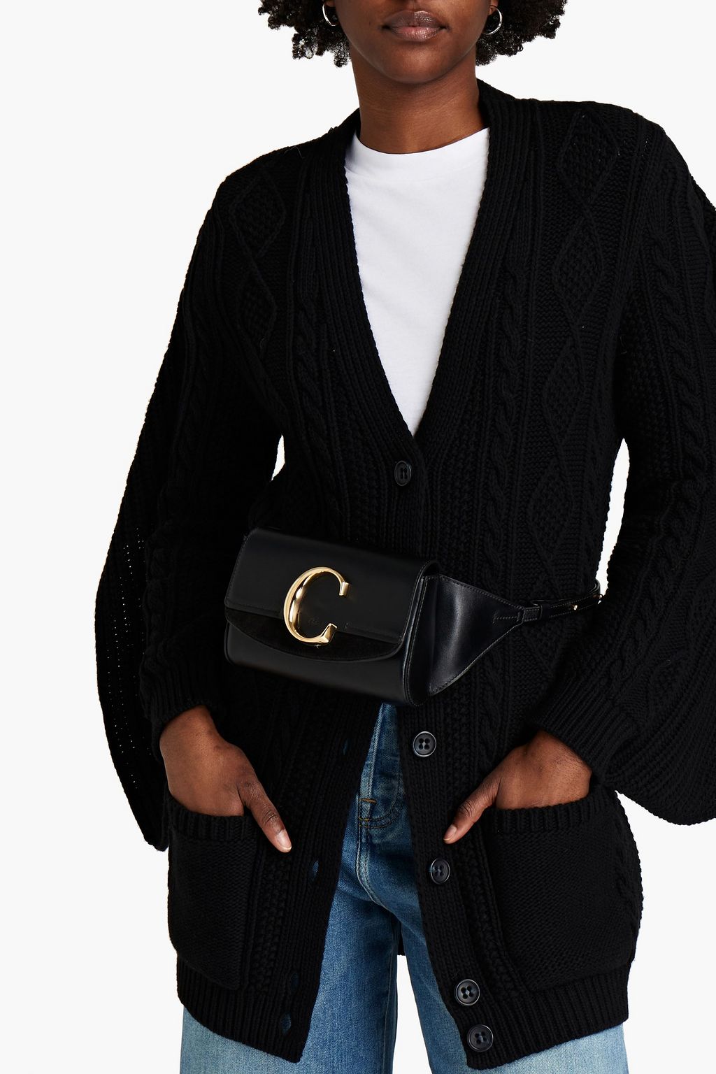 CHLOÉ Suede and leather belt bag